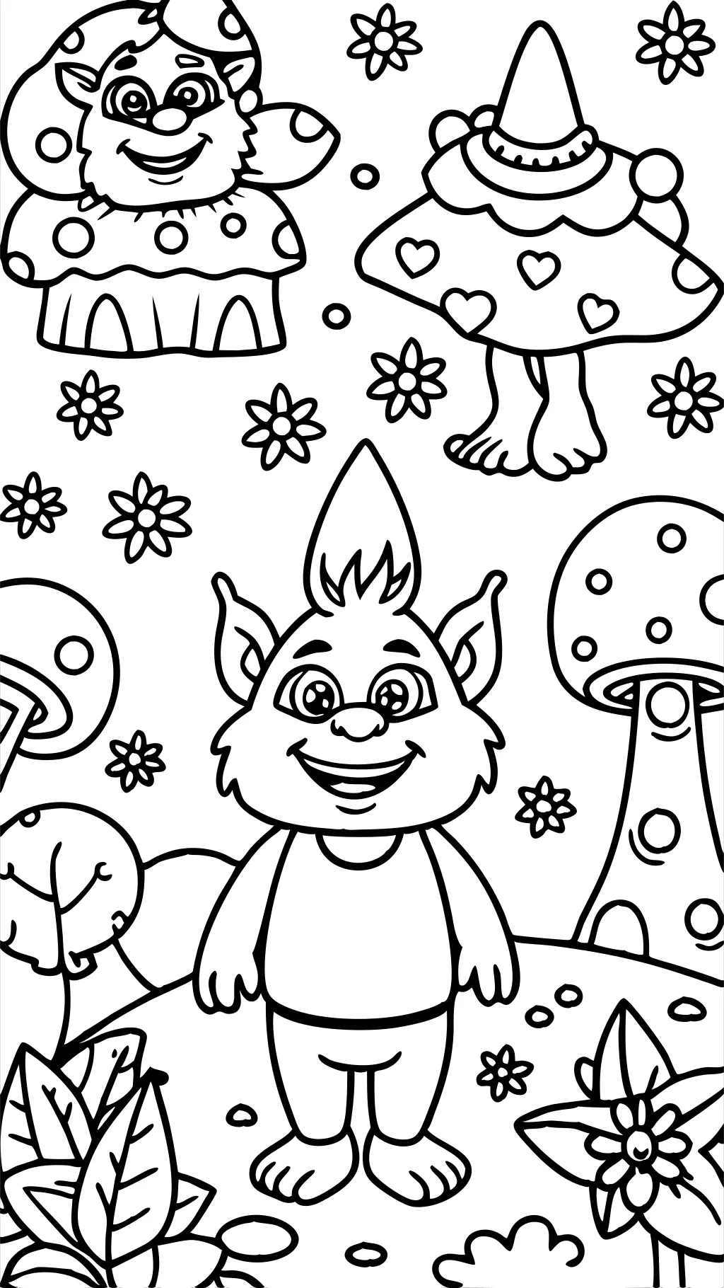 Trolls Páginas para colorear imprimibles gratis